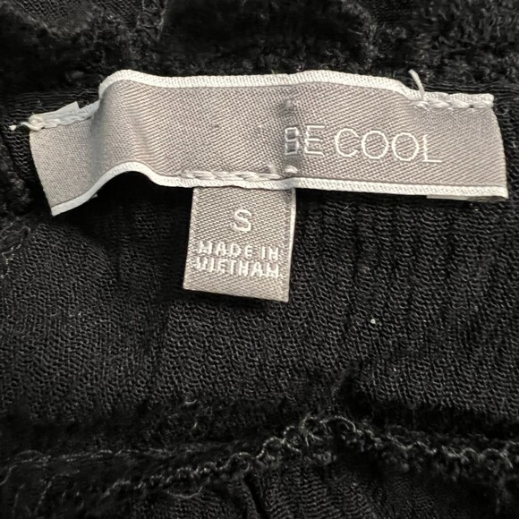 Be Cool Semi Sheer Black Floral Crochet Corset Back Flowy Blouse Size Small - Picture 2 of 5